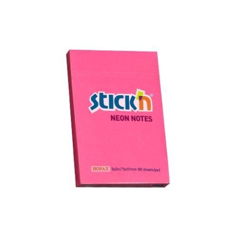 Bloczek STICKN 76x51mm ciemnoróżowy neon 100k 21161 STICKN