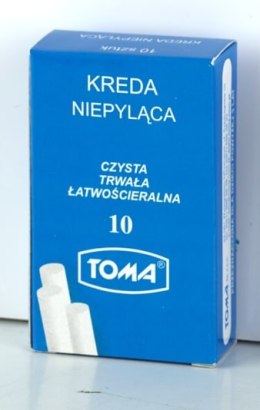 Kreda szkolna niepyląca biała - opakowanie 10 pałeczek biały TO-81200 Toma