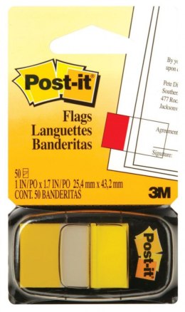 Zakładki indeksujące POST-IT 25x43mm żółte 680-5 50sztuk 3M-UU008015081