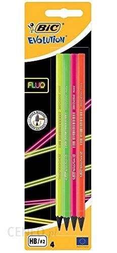 Zestaw Ołówek bez gumki 4 szt. mix Evolution Fluo 650 HB Blister BIC 940758