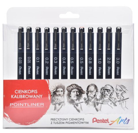 CIENKOPIS KALIBROWANY POINTLINER mix 12 szt. S20P-ST12PL Pentel