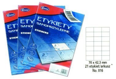 Etykiety samoprzylepne No. 016 70x42,3 mm GRAND 150-1043