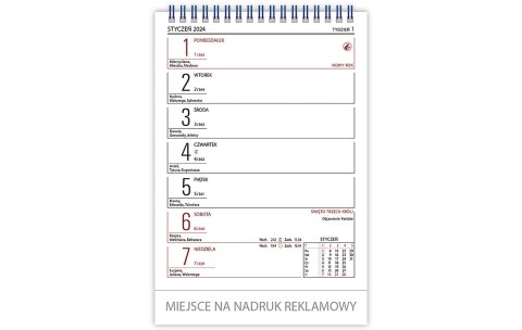 Kalendarz biurowy MERKURY 2025 (H5) TELEGRAPH