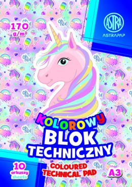 Blok kolorowy barwiony w masie ASTRAPAP A3 170g 10 ark BS&Unicorn, 106021008