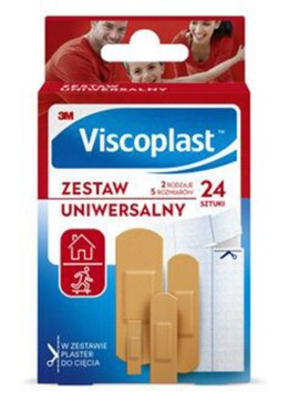 Zestaw plastrów VISCOPLAST, 24szt., 2rodzaje/5rozmiarów mix kolor UNIWERSALNE 4054596798328