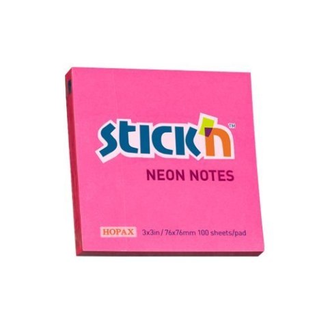 Bloczek STICK N 76x76mm ciemnoróżowy neonowy 100k 21165 STICK N