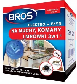 BROS elektryczny + płyn na komary, muchy i mrówki