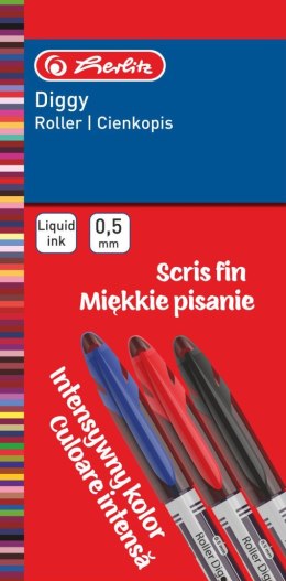 Cienkopis Diggy 0,5mm niebieski 9476550 Herlitz