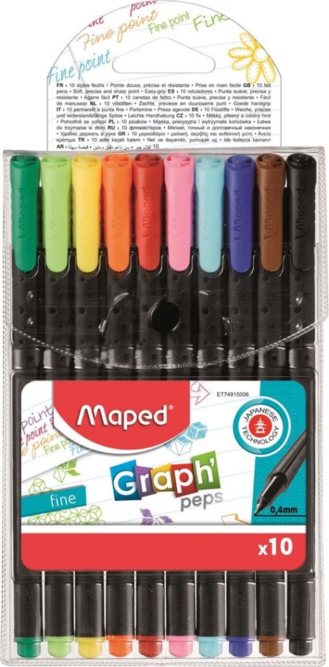 Cienkopis GRAPH PEPS 10szt.etui 749150 MAPED 0.4mm