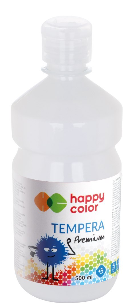 Farba tempera Premium 500ml, biały, Happy Color HA 3310 0500-0