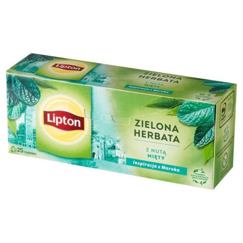 Herbata LIPTON GREEN TEA MINT 20 torebek zielona z nutą mięty