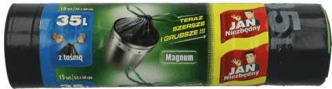 JAN NIEZBĘDNY Worki LD Magnum Flex&St taśma 35l 15 szt. 04324