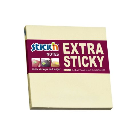 Notes samoprzylepne EXTRA STICKY 76x76 Żółty pastel 90 kartek STICK_N 21660