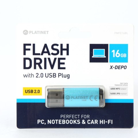 Pendrive USB 2.0 X-Depo 16GB niebieski PLATINET PMFE16BL