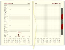 Kalendarz Cross z gumką i ażurową datówką A5 Tygodniowy z notesem 204 A5TNRK czerwony 2025 WOKÓŁ NAS