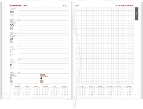 Kalendarz Vivella A4 Tygodniowy z notesem 216 A4TNB szary 2025 WOKÓŁ NAS