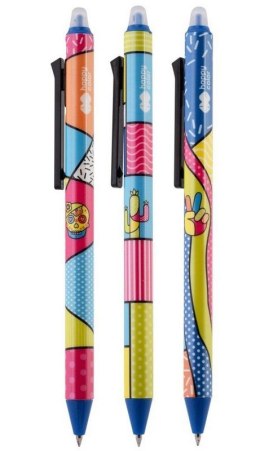 Długopis wymazywalny POP, automatyczny, 0.5mm, niebieski, Happy Color