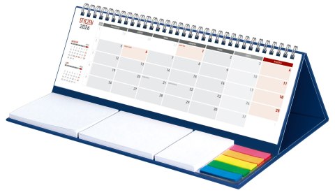 Kalendarz z notesem Maxi miesięczny spiralowany KB053B granat 2026 WOKÓŁ NAS