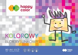 Blok rysunkowy kolorowy A4, 80g, 15 ark, Happy Color HA 3708 2030-09