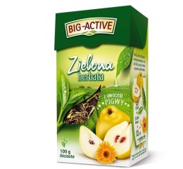 Herbata BIG-ACTIVE zielona liściasta z owocem pigwy 100g