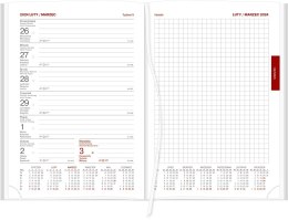 Kalendarz Vivella A5 Tygodniowy z notesem 216 A5TNB czerwony 2025 WOKÓŁ NAS