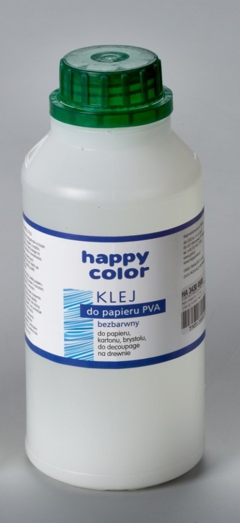 Klej do papieru PVA, butelka 500g, Happy Color HA 3430 0500