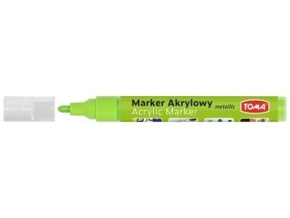 Marker akrylowy, fibrowa końcówka okrągła 2-5mm, zielony jasny metalic TO-402 Toma