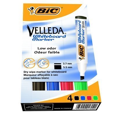 Marker suchościeralny BIC Velleda ECOlutions 1751 mix AST 4szt, 904950