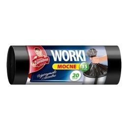 Worki na śmieci 35l mocne HDPE (20szt.)czarne ANNA ZARADNA WNS2207/80SH