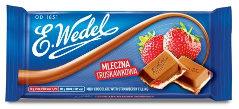 Czekolada mleczna truskawkowa WEDEL 100g