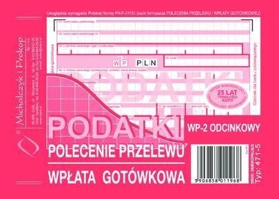 471-5 Podatki Polecenie Przelewu MICHALCZYK&PROKOP A6 80 kartek