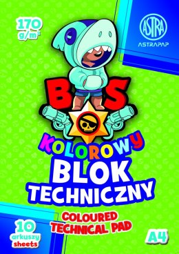 Blok kolorowy barwiony w masie ASTRAPAP A4 170g 10 ark BS&Unicorn, 106021006