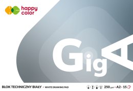 Blok techniczny GigA biały, A2, 15 ark, 250g, Happy Color HA 3725 4060-00