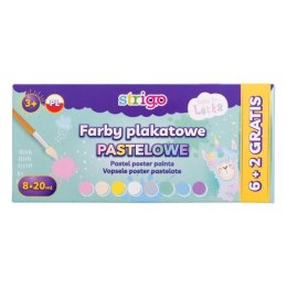 Farby plakatowe pastelowe LENKA 8 kolorów SSC147