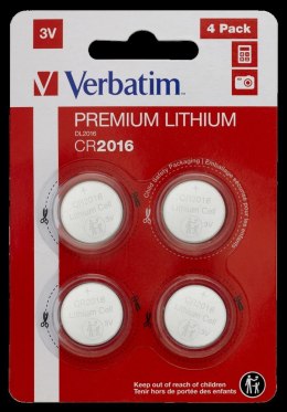 Baterie VERBATIM LITHIUM CR2016 3V BLISTER 4szt. 49531