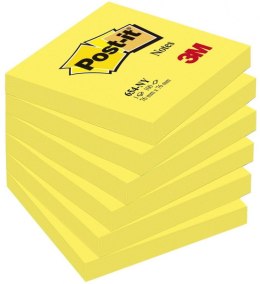 Bloczek samoprzylepny POST-IT_ (654NY), 76x76mm, 1x100 kart., jaskrawy żółty