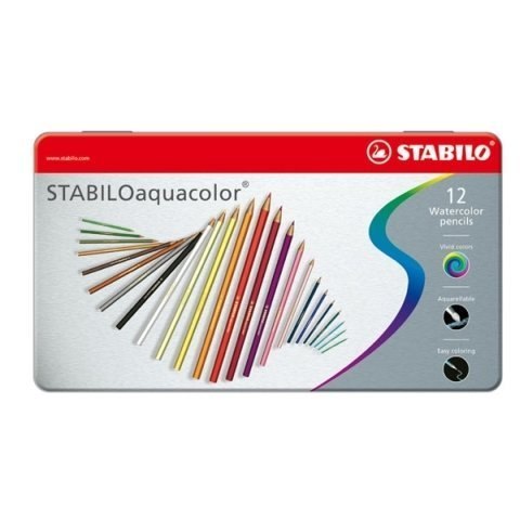 Kredki AQUACOLOR metalowe etui 12 szt 1612-5