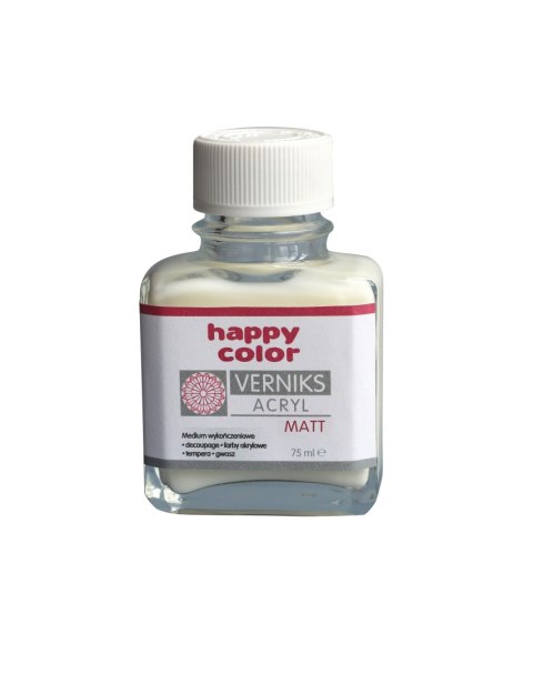 Werniks akrylowy MATT, 75 ml, przezroczysty, Happy Color HA 7380 0075-MA