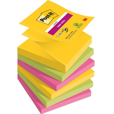 Bloczek samoprzylepny POST-IT Super sticky Z-Notes, 76x76mm, 6x90 kart., CARNIVAL