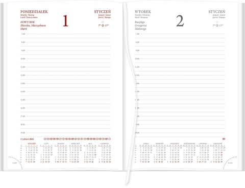 Kalendarz Vivella A5 Dzienny 216 A5DB czarny 2025 WOKÓŁ NAS